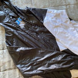 Adidas white and black windbreaker